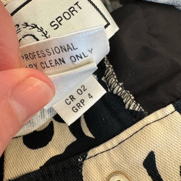 Vintage St. John Sport Marie Gray Black/Cream Floral Pattern Pant/ 6 - Picture 9 of 15